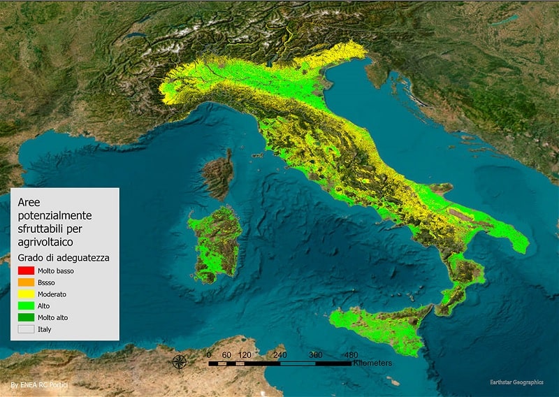 mappa italia agrivoltaico enea 2023