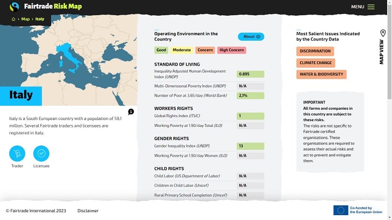 mappa discriminazioni fairtrade italia